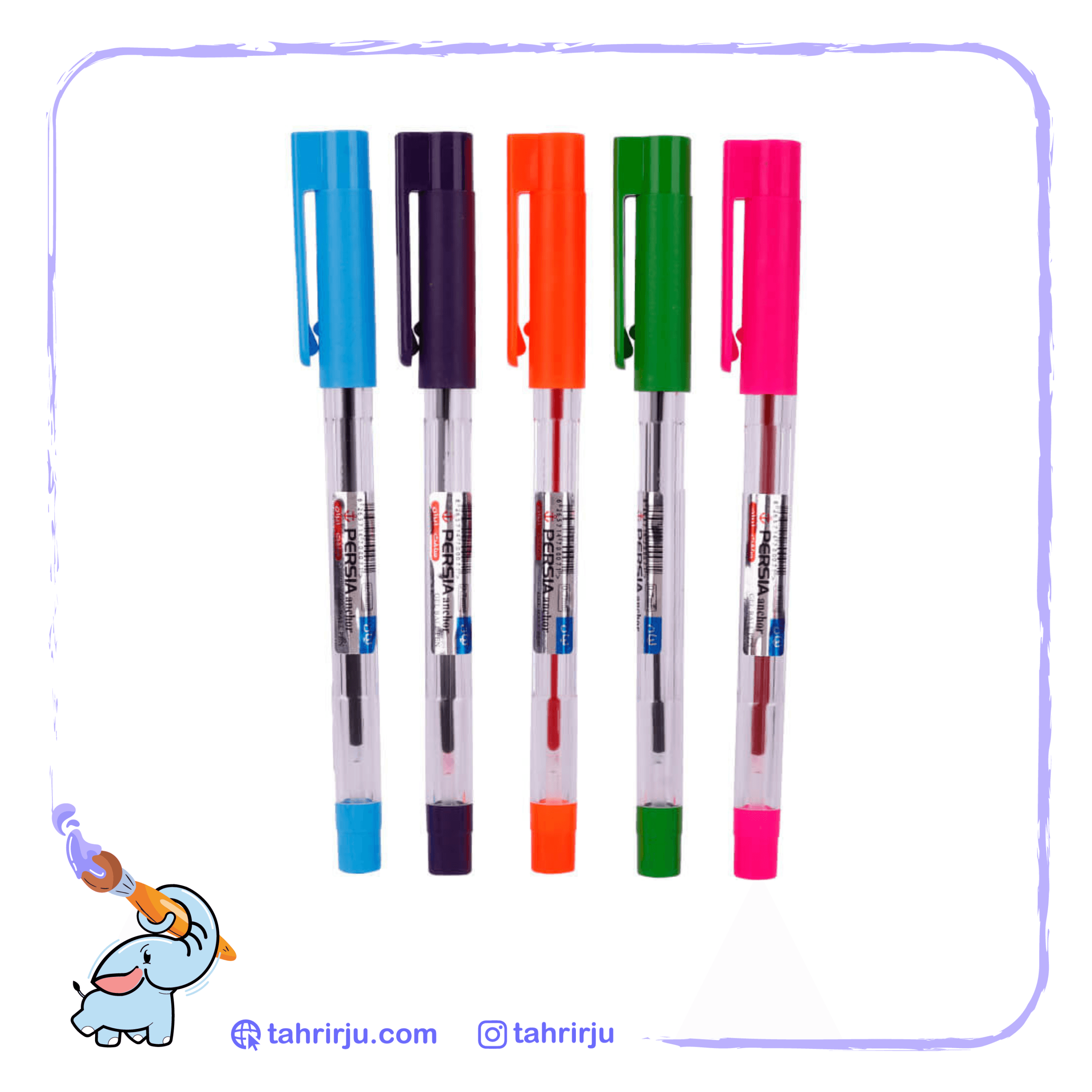 خودکار ژله‌ای پرشیا سری لیان رنگی نوک 0.7