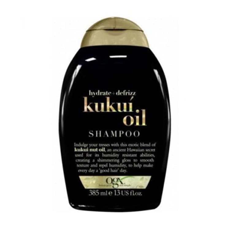 شامپو ogx مدل Hydrate plus Defrizz Kukui Oil حجم 385 میلی لیتر