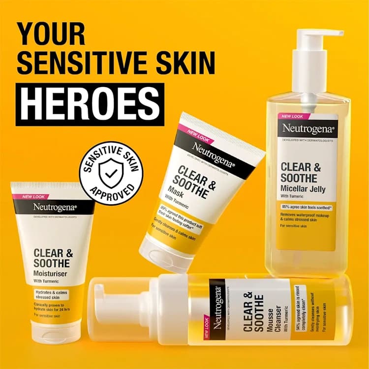 ژل میسلار Neutrogena مدل Clear and Soothe حجم 200 میلی لیتر — تصویر ۶