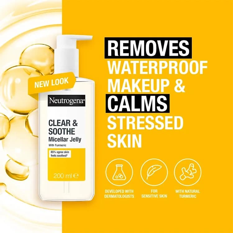 ژل میسلار Neutrogena مدل Clear and Soothe حجم 200 میلی لیتر — تصویر ۳