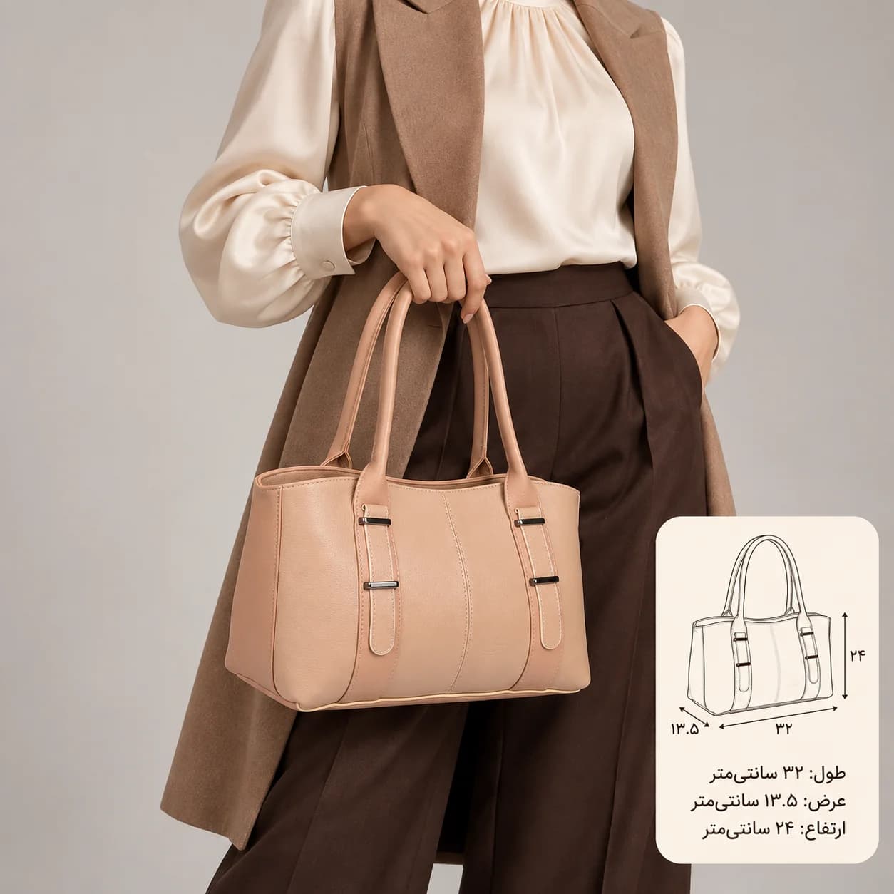 کیف دستی چرم زنانه 522 — تصویر ۹
