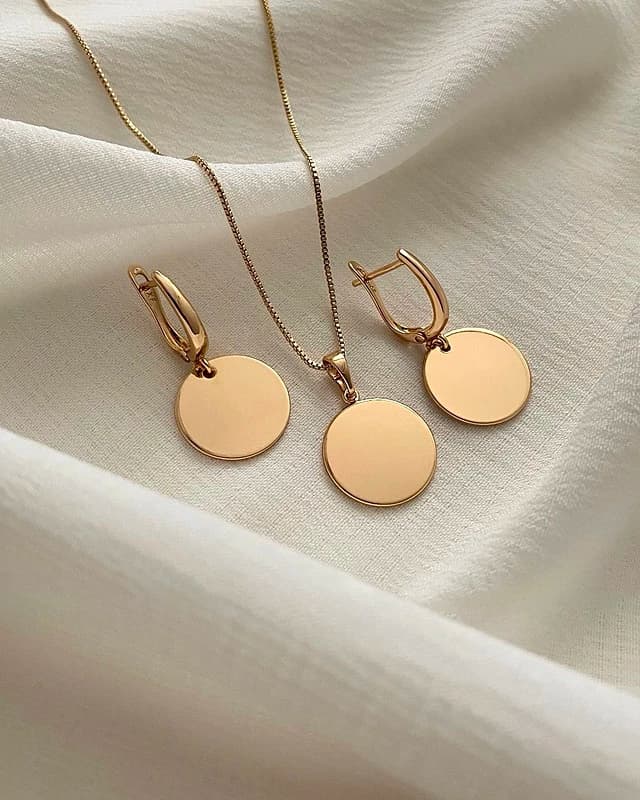 نیم ست آینه‌ای سکه ژوپینگ (با زنجیر)