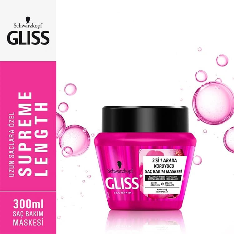 ماسک مو GLISS مدل Supreme Length حجم 300 میلی لیتر — تصویر ۳