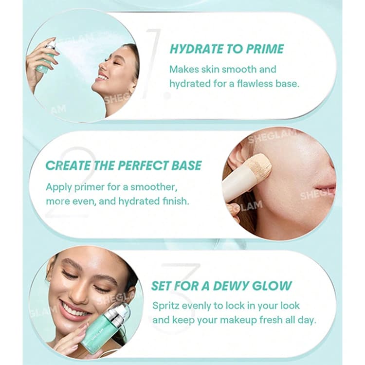 اسپری فیکساتور و پرایمر صورت Sheglam مدل Good Grip حجم 55 میلی لیتر — تصویر ۴