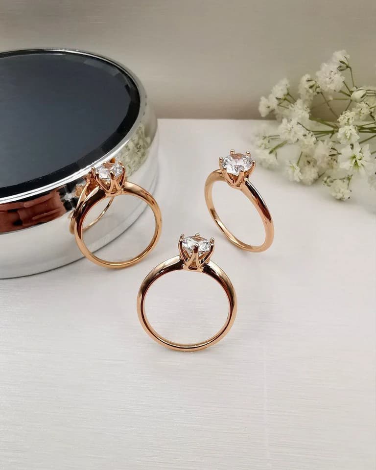 انگشتر ظریف آیینه ای سولیتر ژوپینگ — تصویر ۳