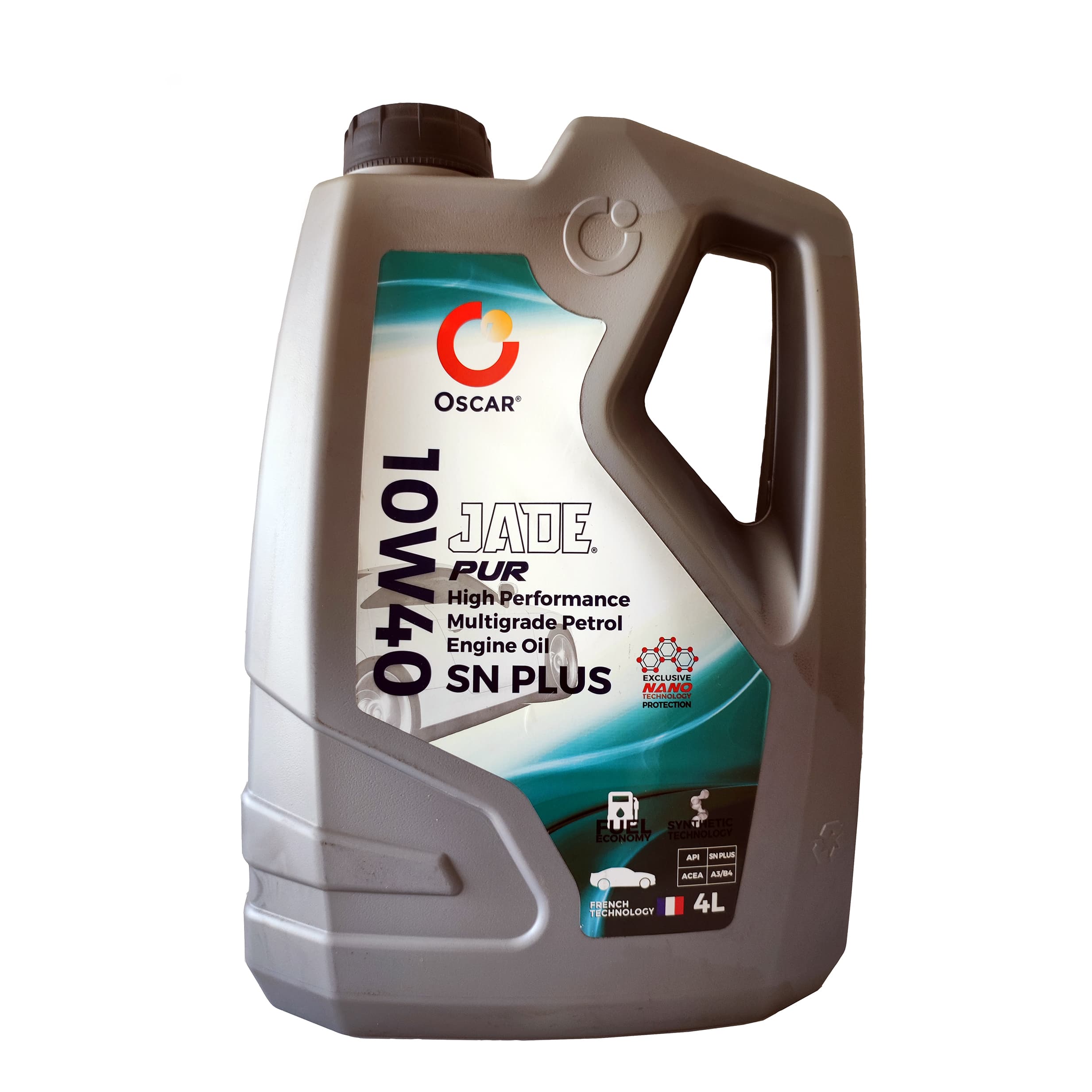 روغن موتور خودرو توربوشارژ، هیبریدی، تنفس طبیعی، بنزینی اسکار مدل JADE PUR SN PLUS 10W-40 حجم 4 لیتر