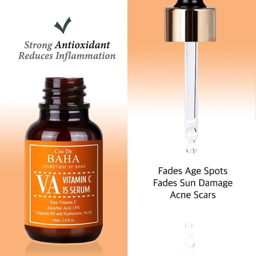 سرم اسکوربیک اسید 15% L-Ascorbic Acid کاز دی باها Cos de Baha حجم 30 میلیلیتر — تصویر ۲
