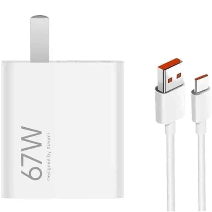 شارژر دیواری 67W فست تک پورت Xiaomi مدل MDY-12-ES به همراه کابل شارژ Type-C – سفید — تصویر ۲