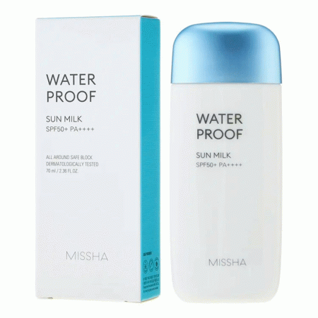ضدآفتاب ضدآب سان میلک میشا اصل missha all around safe block waterproof sun milk