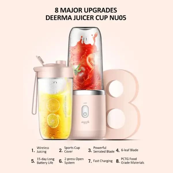 مخلوطکن قابل حمل شیائومی مدل Xiaomi Mi Deerma NU05 Electric Mini Juicer — تصویر ۶