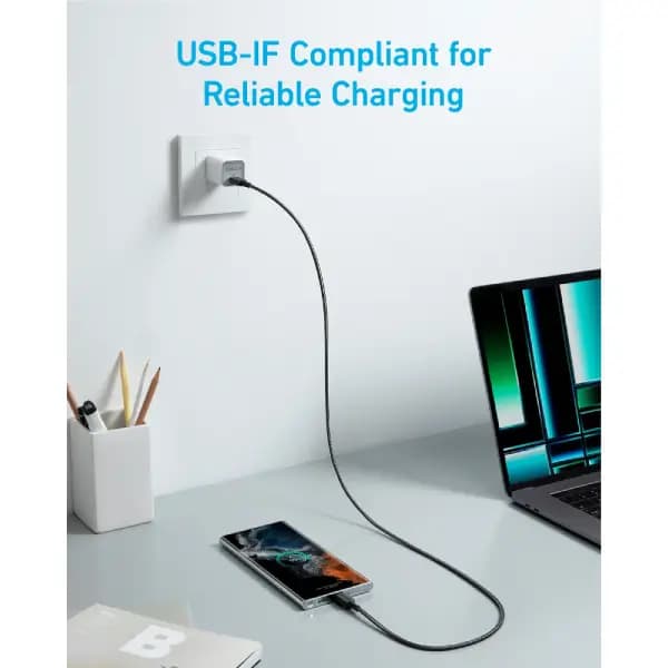 کابل 60 وات 1.8 متر USB-C به USB-C انکر مدل Anker 322 A81F6 — تصویر ۵