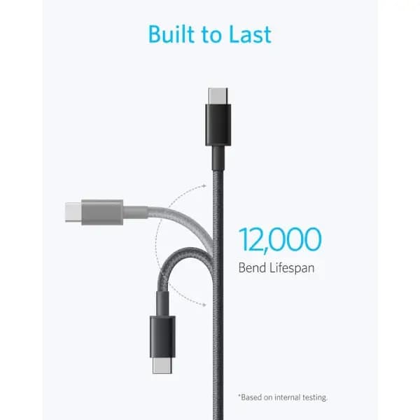 کابل 60 وات 1.8 متر USB-C به USB-C انکر مدل Anker New Nylon A8753 — تصویر ۶