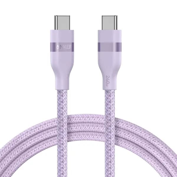 کابل 240 وات 180 سانتی متر USB-C به USB-C انکر مدل Anker Cable Upcycled-Braided A82E2 — تصویر ۴