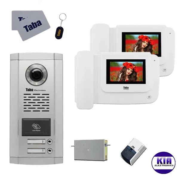 پکیج آیفون تصویری دو واحدی کارتی تابا مدل 1043I