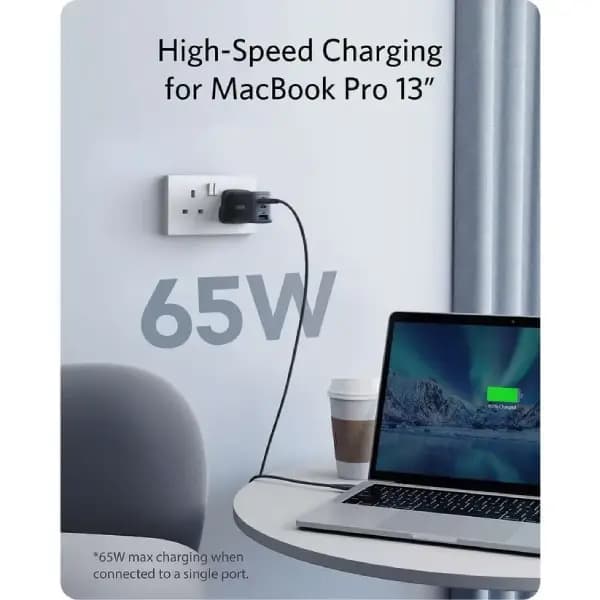 شارژر دیواری 65 وات انکر مدل Anker Charger 735 Powerport 65W USB C Charger A2667 — تصویر ۶