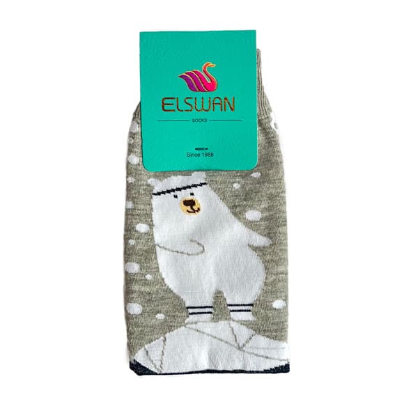 جوراب ساقدار زمستانه طرح خرس قطبی کد PH950 — تصویر ۳