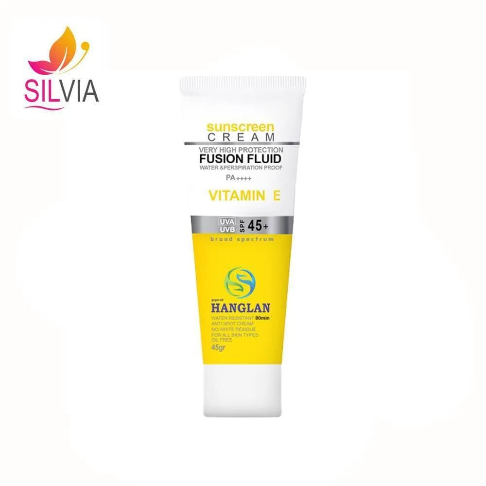 کرم ضد آفتاب ضد لک فلوئیدی بی رنگ SPF45 هانگلن 45 میل — تصویر ۲