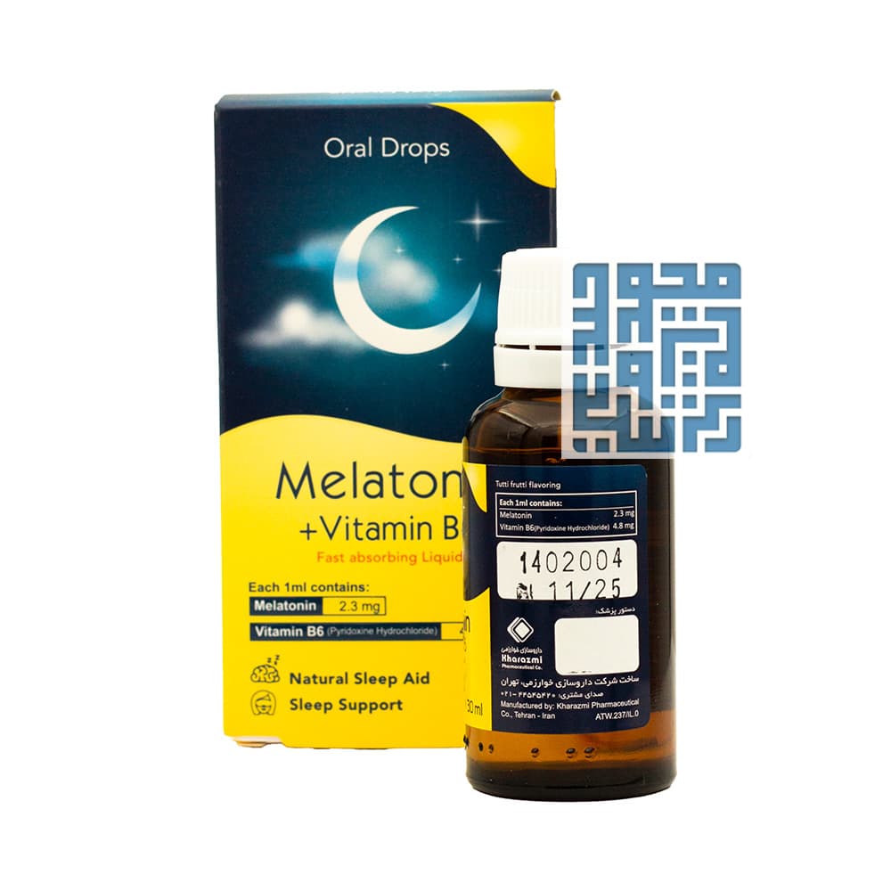 قطره ملاتونین و ویتامین B6 خوارزمی 30 میلی لیتر — تصویر ۲