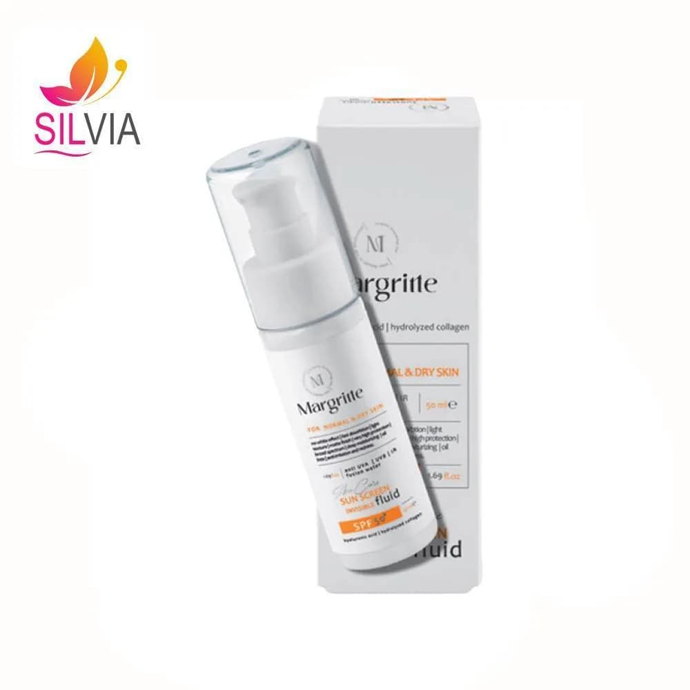 فلوئید ضدآفتاب پوست نرمال تا خشک spf50 مارگریت 50 میل — تصویر ۲