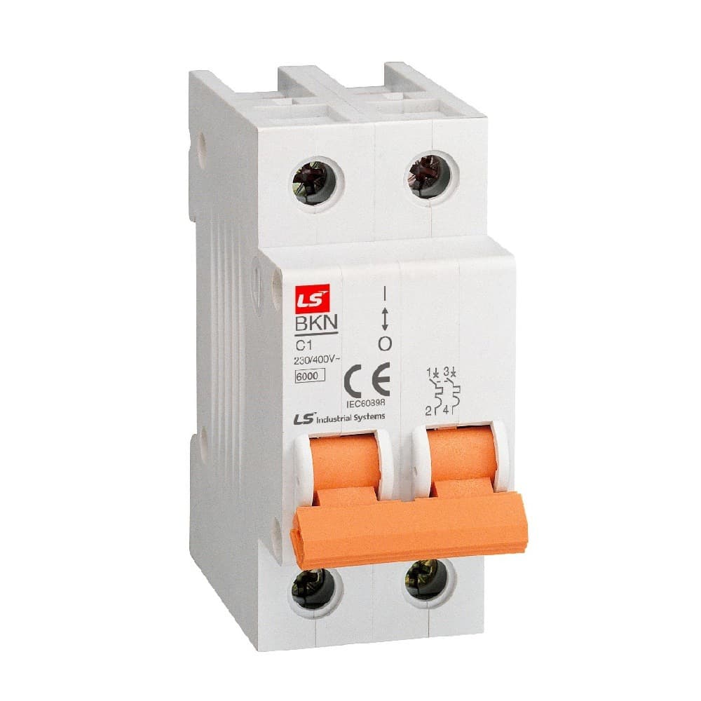 کلید مینیاتوری LS تک پل+نول – 6A-6KA – منحنی C (موتوری) BKJ-LA 1P+N C6 A