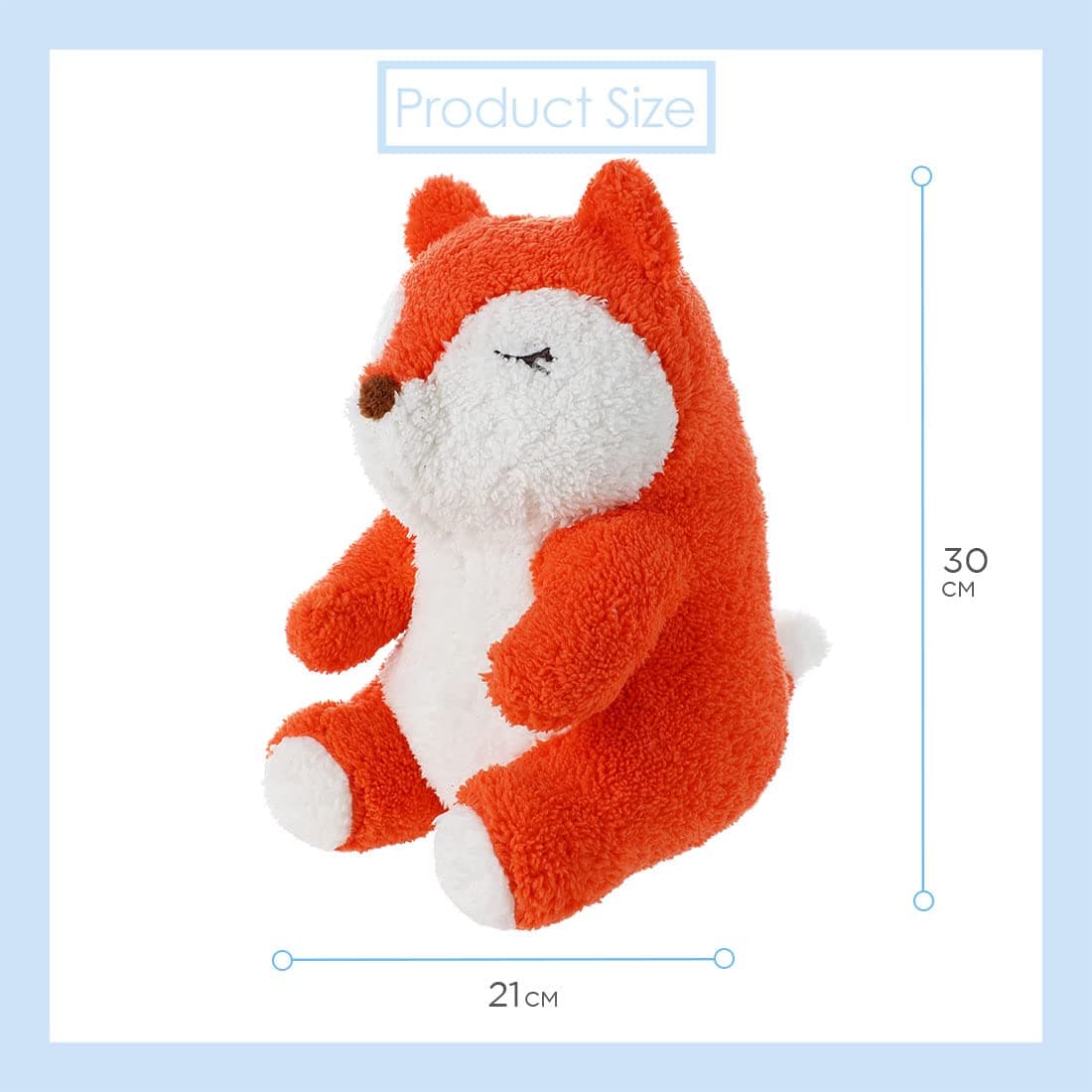 عروسک مخملی مینیسو، مدل Sitting Animal Plush Toy B (Fox)،روباه نارنجی، 30 سانتی متر — تصویر ۲