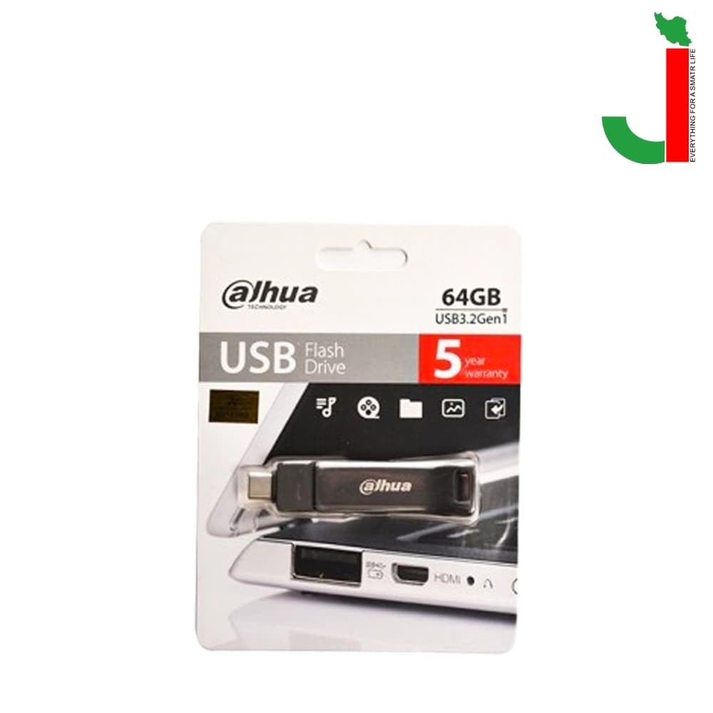 فلش داهوآ مدل P629 ظرفیت 64 گیگابایت USB3.2 با OTG TYPE C — تصویر ۲