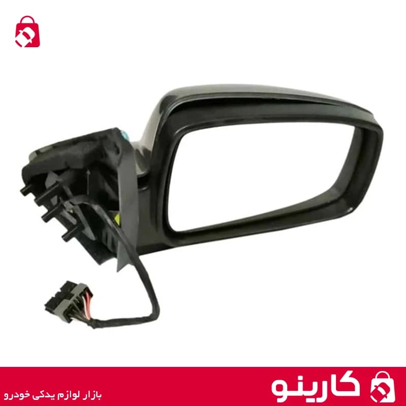 آینه جانبی پژو پارس برقی راست تاشو دستی با گرمکن و راهنما و سنسور دما با واشر لاستیکی ایساکو 0010113299
