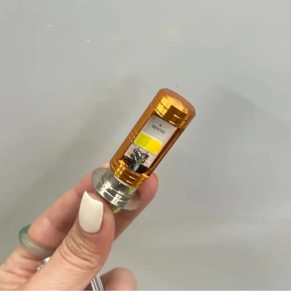 لامپ جلو موتور LED دو رنگ زرد و سفید