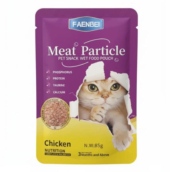پوچ چانکی گربه فنبی طعم مرغ ۸۵ گرمی | Faenbei Chicken Chunky Cat Pouch