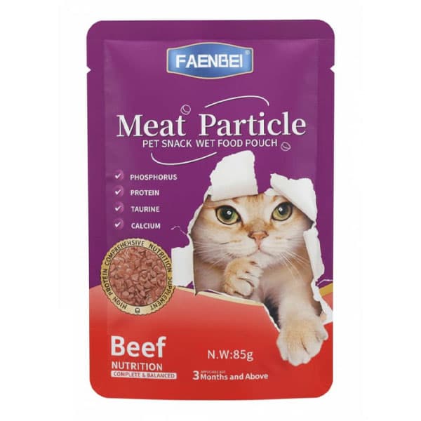 پوچ چانکی گربه فنبی طعم گوشت گاو ۸۵ گرمی | Faenbei Beef Chunky Cat Pouch