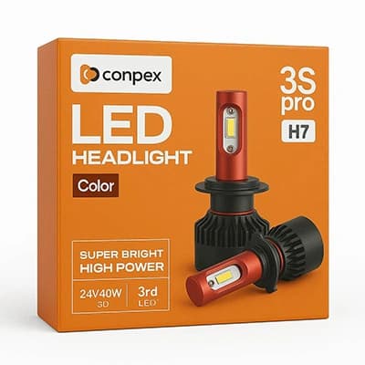 هدلایت conpex 3s pro (زرد) پایه H7