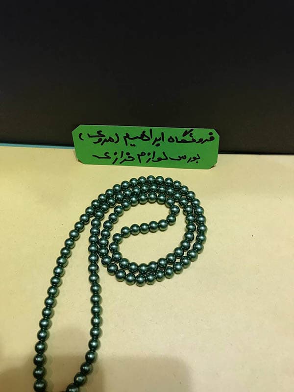 مروارید سنگی سایز ۸ سبز زمردی