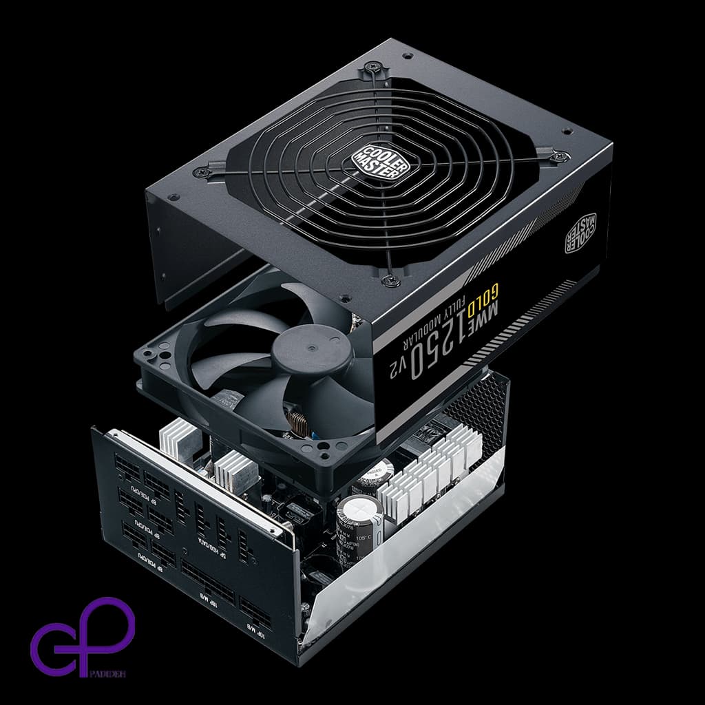 پاور کیس کولرمستر MWE GOLD 1250-V2 FULL MODULAR با توان 1250وات — تصویر ۳