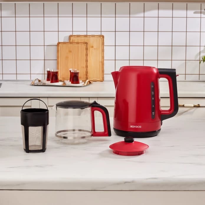 چاییساز برقی کاراجا مدل Mega Tea 1501 رنگ قرمز — تصویر ۴