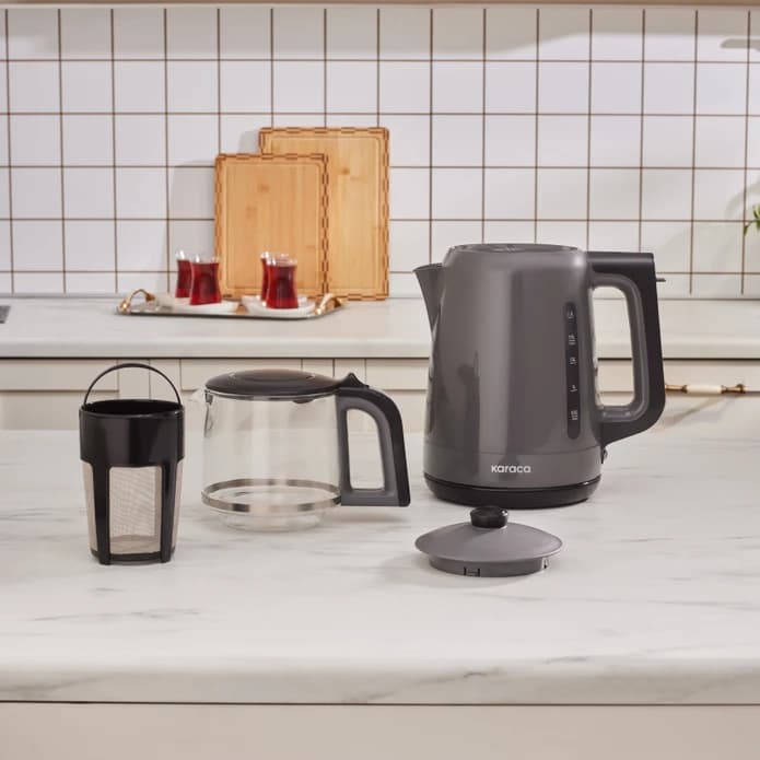 چاییساز برقی کاراجا مدل Mega Tea 1501 رنگ طوسی — تصویر ۴