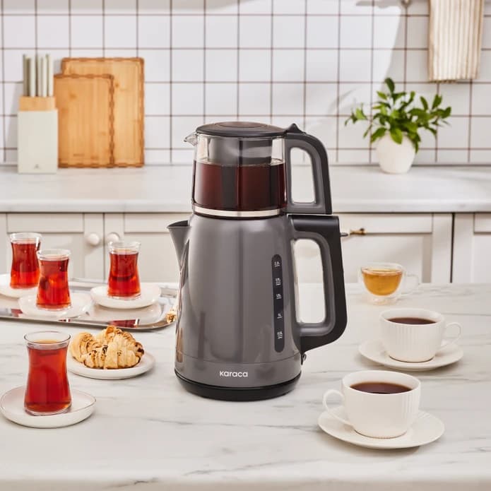 چاییساز برقی کاراجا مدل Mega Tea 1501 رنگ طوسی