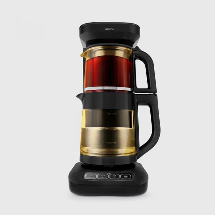 چاییساز برقی کاراجا مدل رباتیک Robotea pro دسته مشکی شیشه طلایی — تصویر ۸