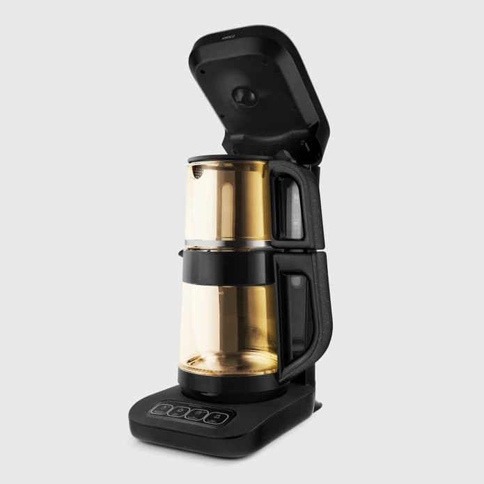 چاییساز برقی کاراجا مدل رباتیک Robotea pro دسته مشکی شیشه طلایی — تصویر ۶