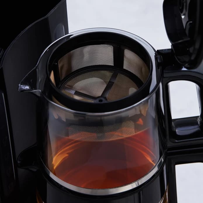 چاییساز برقی کاراجا مدل رباتیک Robotea pro دسته مشکی شیشه طلایی — تصویر ۴