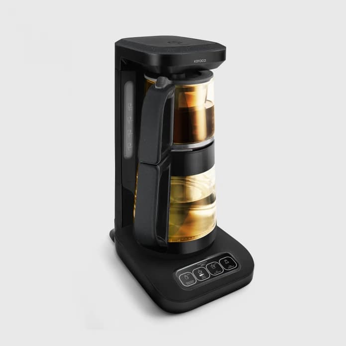 چاییساز برقی کاراجا مدل رباتیک Robotea pro دسته مشکی شیشه طلایی — تصویر ۳