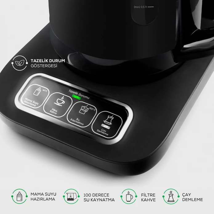 چاییساز برقی کاراجا مدل رباتیک Çaysever Robotea Pro کروم — تصویر ۵