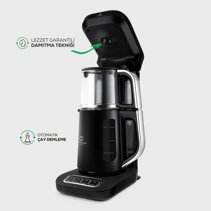چاییساز برقی کاراجا مدل رباتیک Çaysever Robotea Pro کروم — تصویر ۴