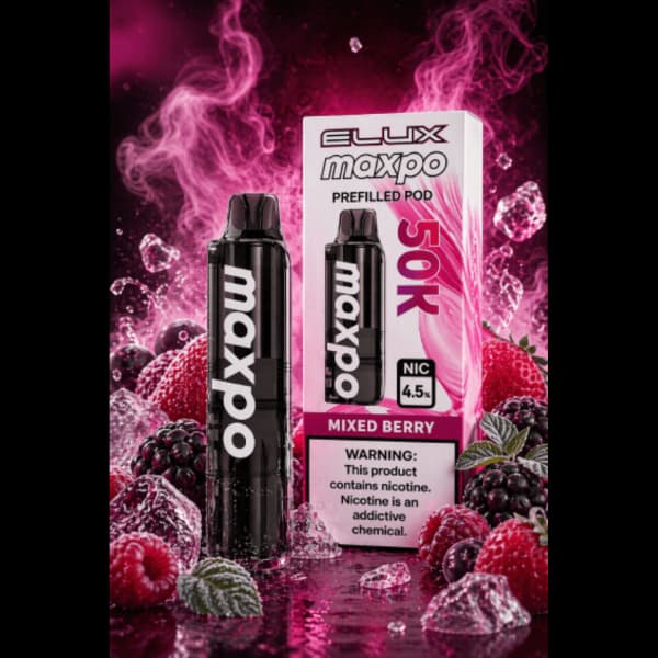 پاد یکبار مصرف مکسپو میکس بری 50000 پاف Maxpo mixed berry pod