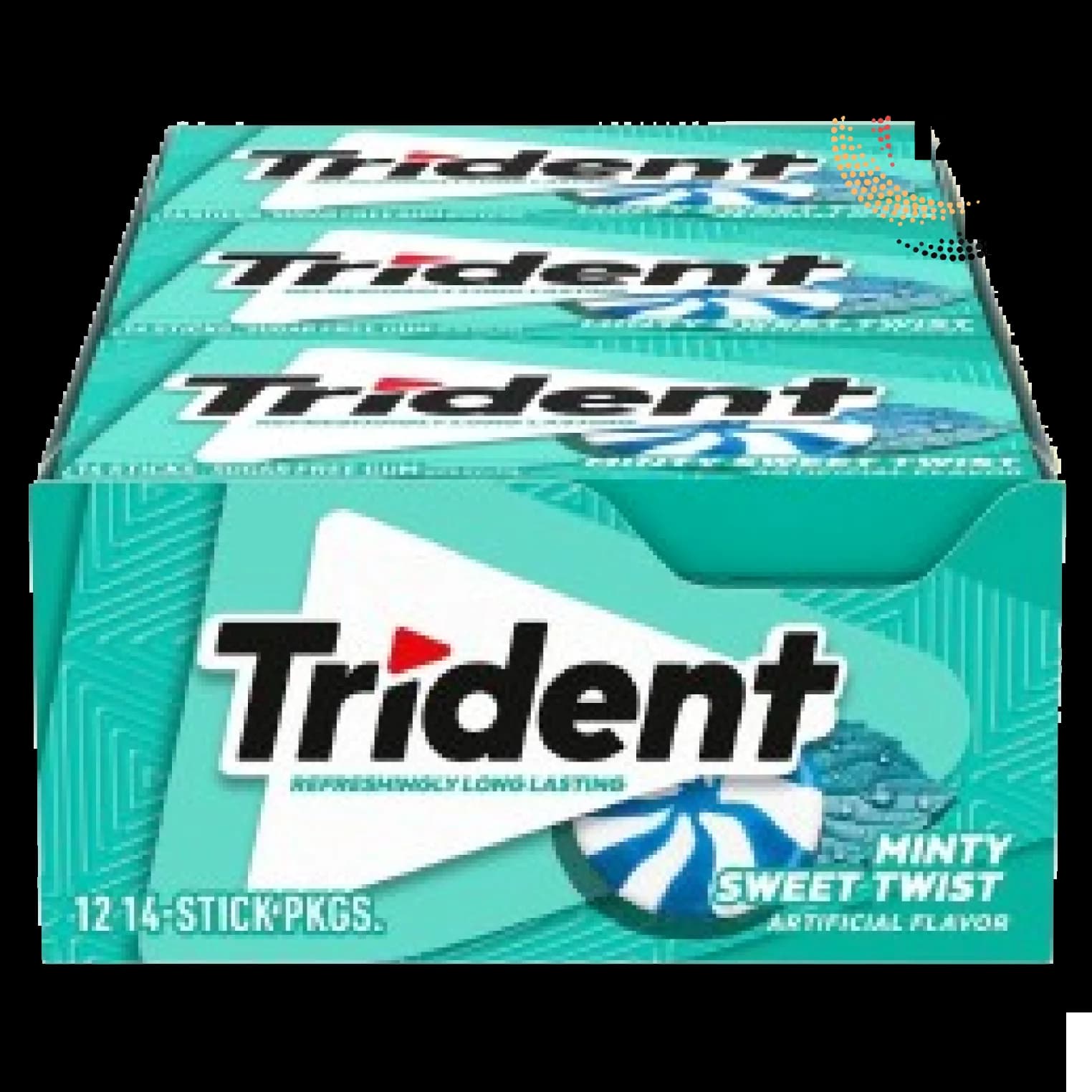 باکس آدامس تریدنت نعنا سوییت توییست Trident minty sweet twist gum box