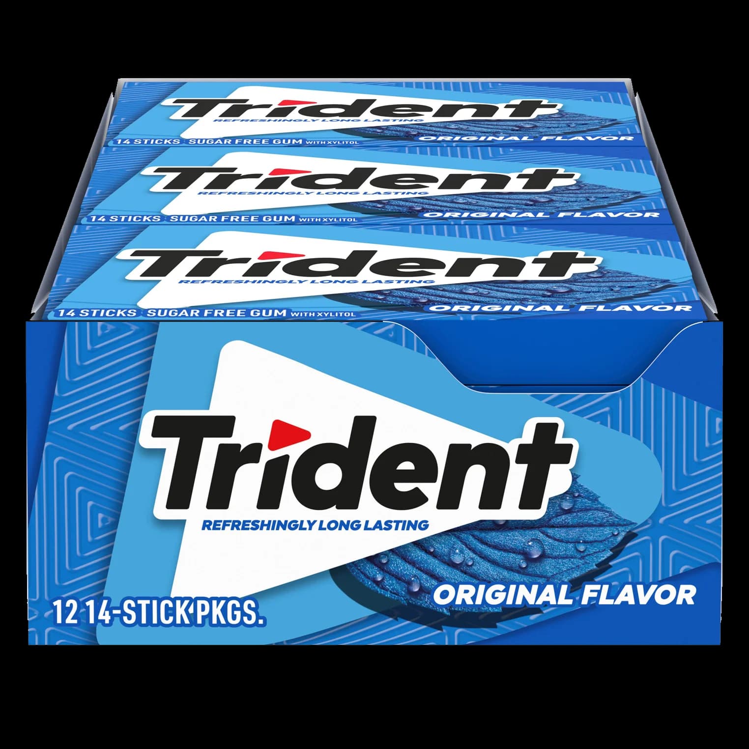 باکس آدامس تریدنت نعنا آبی Trident original flavor gum box