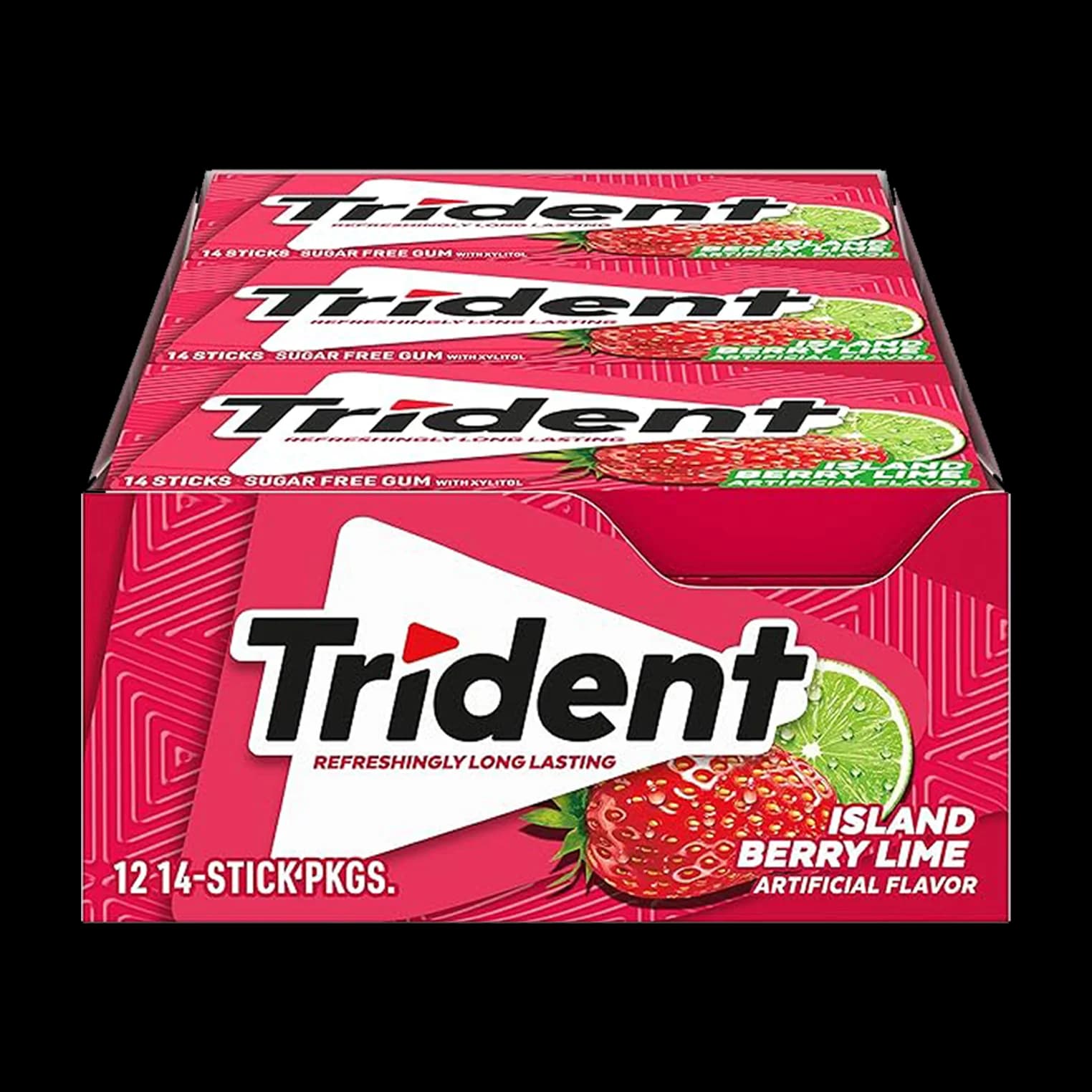 باکس آدامس تریدنت توت فرنگی لیمو Trident berry lime gum box