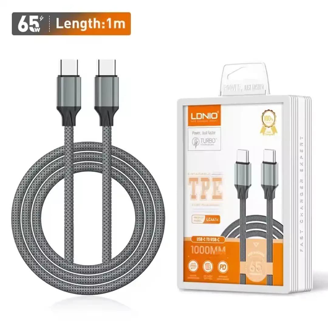 کابل شارژ USB-C الدینیو مدل LDNIO LC441C 65W — تصویر ۲