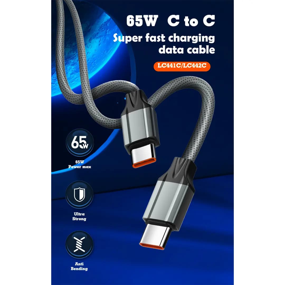 کابل شارژ USB-C الدینیو مدل LDNIO LC441C 65W — تصویر ۳