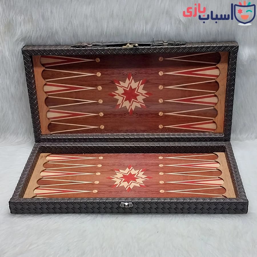 تخته نرد چرمی ساده طرح هشت پر