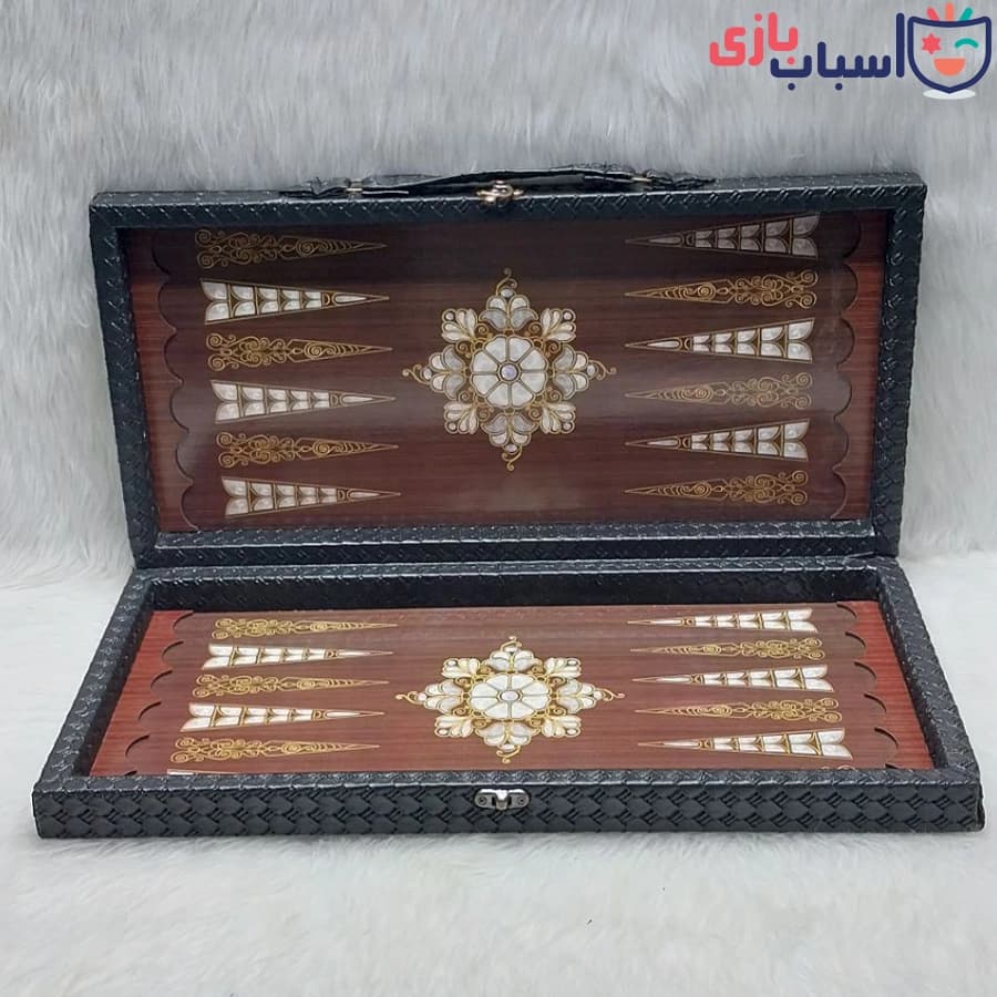 تخته نرد چرمی ساده طرح صدف